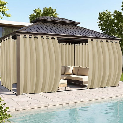 Gazebo Curtains Outdoor Waterproof 6 Panels, Patio Sun Shade | Weatherproof by RichSets