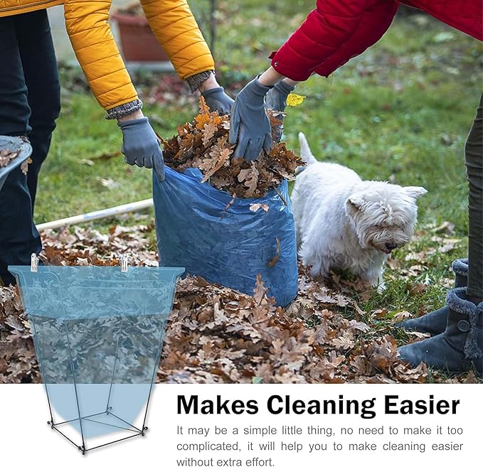 Metal Trash Bag Holder - Garbage Bag Holder Frame Holds 30-45 Gallon Bags-Multi-Use Outdoor Leaf Bag Stand for Yard Camping Garden Lawn Party Supplies (2 Pcs)