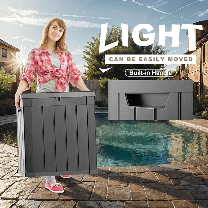 51 Gallon Outdoor Deck Box, Lockable Waterproof Outdoor Storage Boxes - Image 4