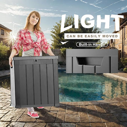 51 Gallon Outdoor Deck Box, Lockable Waterproof Outdoor Storage Boxes - Image 4
