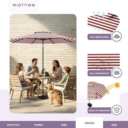 MIDTOWN UMBRELLAS The Lean 9 Feet Outdoor Umbrella - Image 5