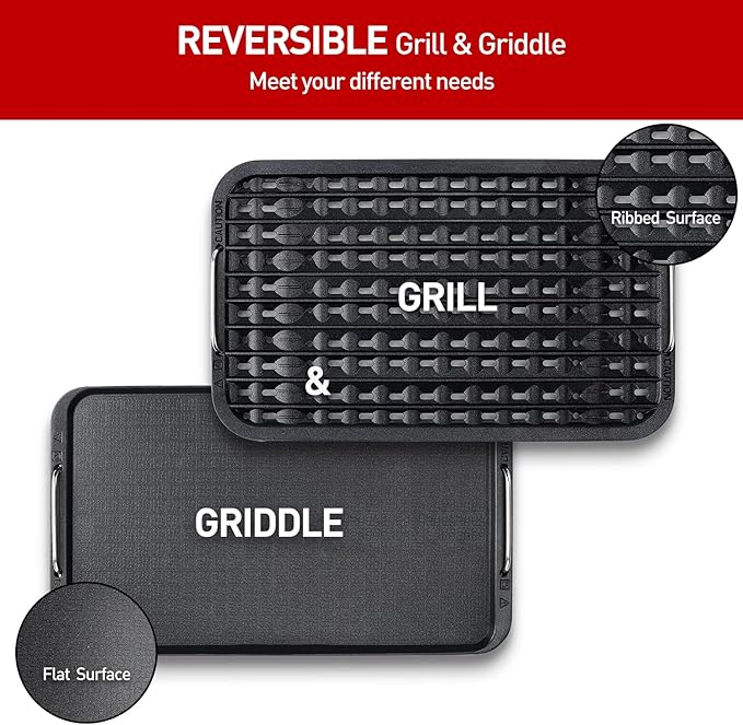 Techwood Indoor Grill Smokeless Grill, 1500W Indoor Korean BBQ Electric Tabletop Grill with Tempered Glass Lid, Removable Grill and Griddle Plates with Drip Tray, Gray