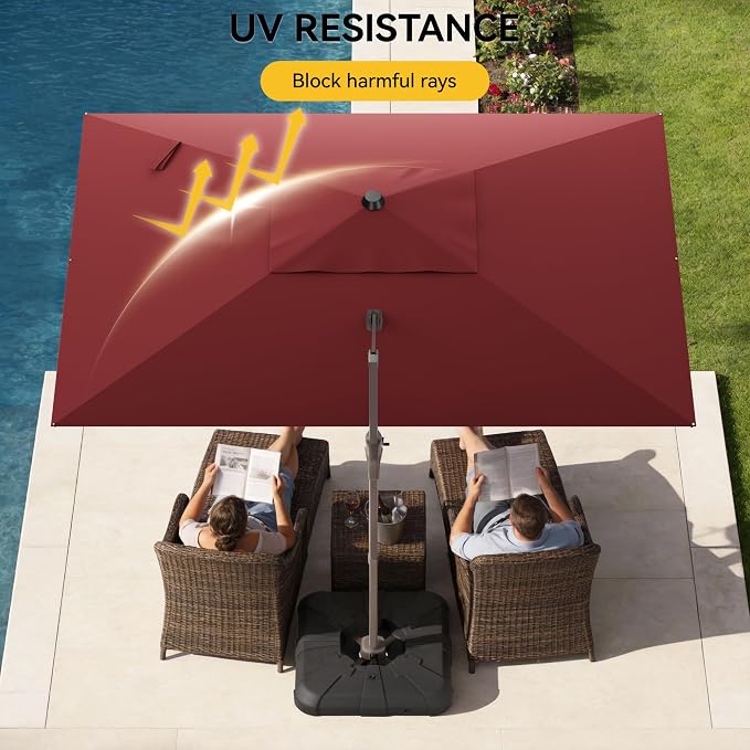 9x12 FT Cantilever Patio Umbrella, Large Rectangular Offset Outdoor Umbrella - Image 5