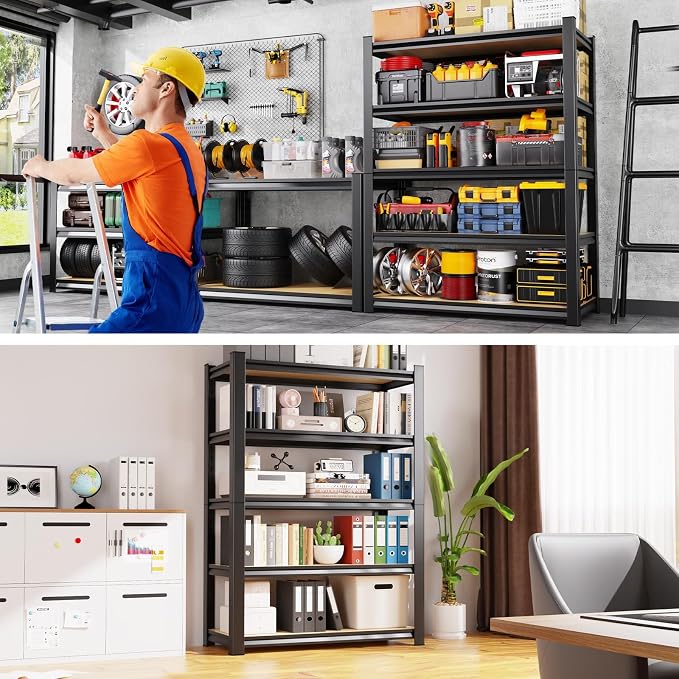 3Pack Garage Shelving, 2500lbs Storage Shelves, Adjustable Heavy Duty Shelving - Image 7