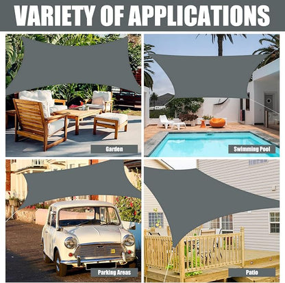 Neween Waterproof Sun Shade Sail Rectangle UV Block Canopy - Image 6