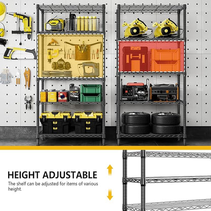 M MZG 1250 lbs 5 Tier Shelf Metal Storage Shelves Shelving Wire Rack Heavy Duty - Image 7