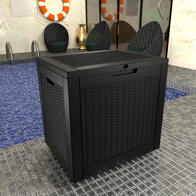 PatioZen 36 Gallon Deck Box Outdoor, Weatherproof Resin Patio Storage Box - Image 4