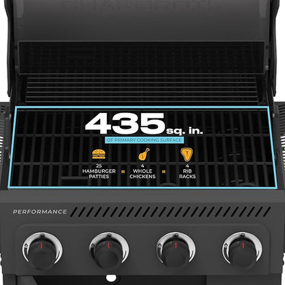 Charbroil Performance Series 4-Burner Gas Grill Cabinet with Side Burner, Gray - 463254025