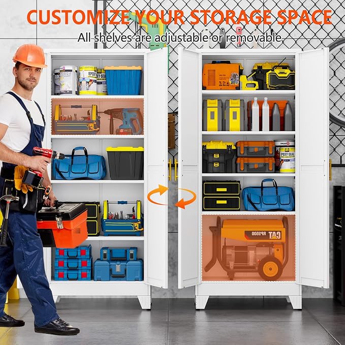 GAIOUS 71''Tall Metal Garage Storage Cabinet, File Cabinet - Image 4