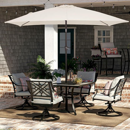 JEAREY 6.5x10 ft Rectangular Patio Umbrellas Rectangle Outdoor Umbrella - Image 2