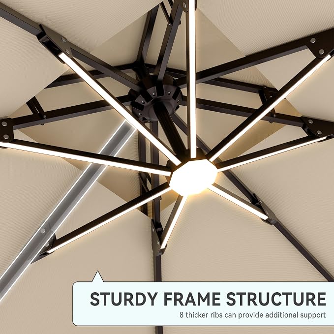 9' X 12' Cantilever Patio Outdoor Umbrella - Image 2