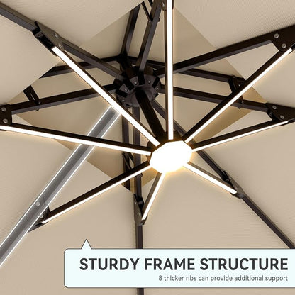 10' X 13' Cantilever Patio Outdoor Umbrella - Image 3