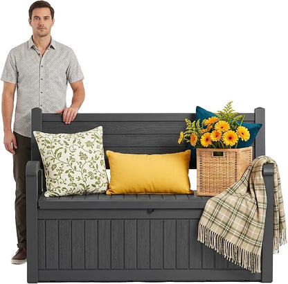 Outdoor Bench, Waterproof Garden Storage Bench, 100 Gallon Deck Box | Lockable - Image 8