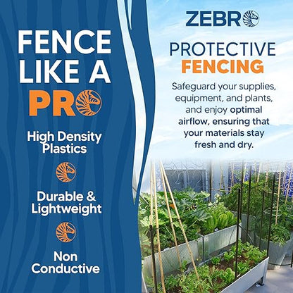 ZEBRO Plastic Hardware Mesh Screen & Fence Roll (3' x 15' - Green) - Plastic Indoor or Outdoor Balcony, Patio & Porch Netting - Safety Barrier Plastic Fence to Protect Pets & Kids Around The Home -