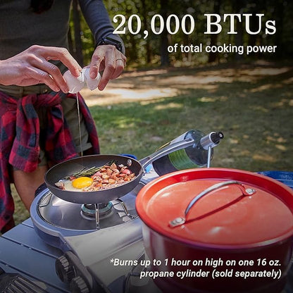 Coleman Fold ‘N Go 2-Burner Propane Stove, Dual Adjustable Burners with 20,000 BTUs of Power & InstaStart Ignition, Great for Camping, Tailgating, Grilling, & More