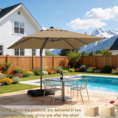 10' X 10' Patio Umbrella Cantilever Outdoor Rectangle Umbrella - Image 2