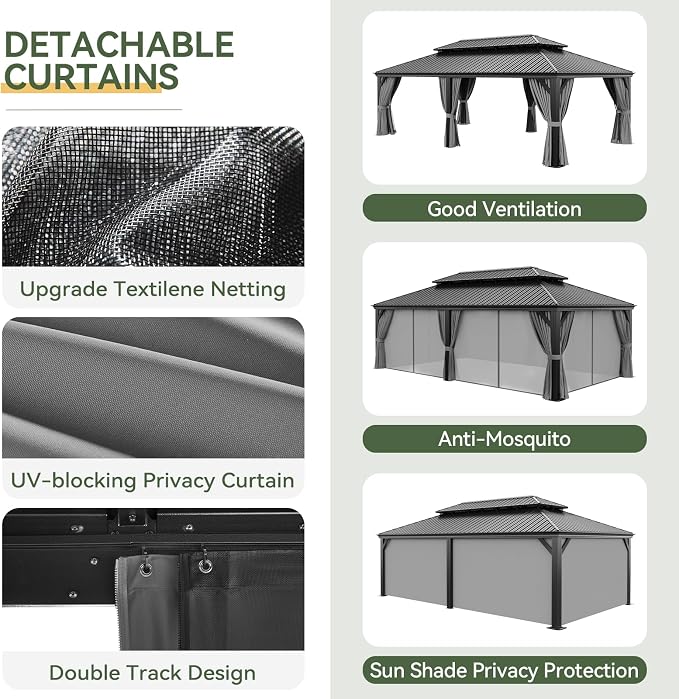 Aoxun Hardtop Gazebo 14x24 - Image 4