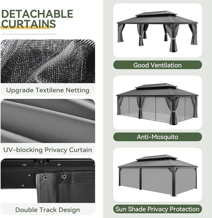 Aoxun Hardtop Gazebo 14x24 - Image 4