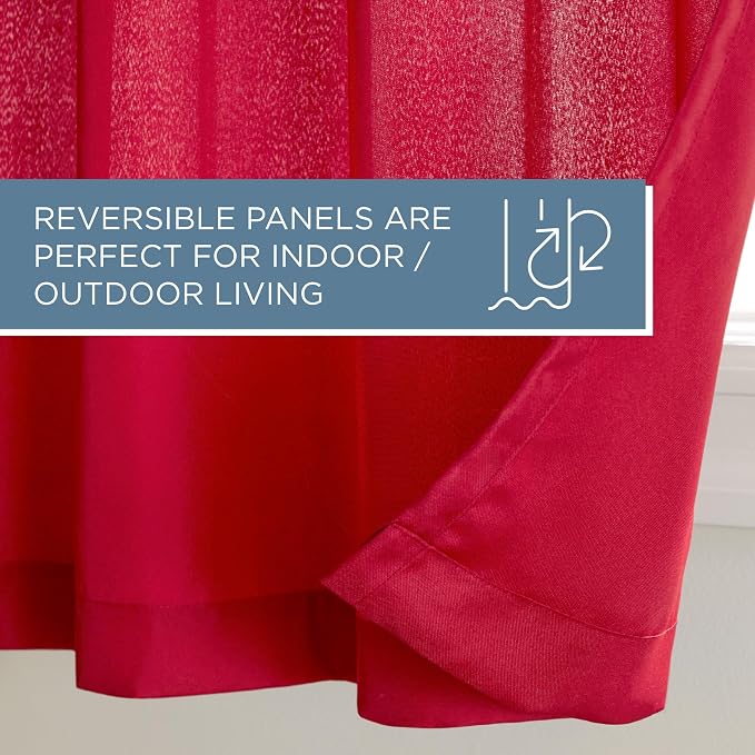 TOWN & COUNTRY BASICS Cabana Solid Heavyweight Indoor Outdoor Curtains - Image 3