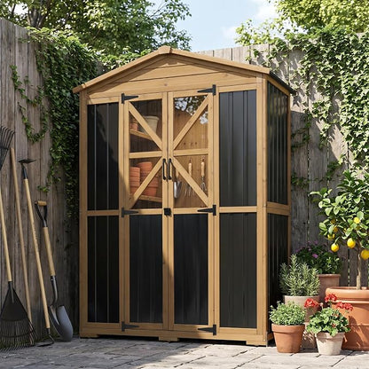 Extra Large Outdoor Storage Cabinet Weatherproof, Garden Shed by PETSCOSSET