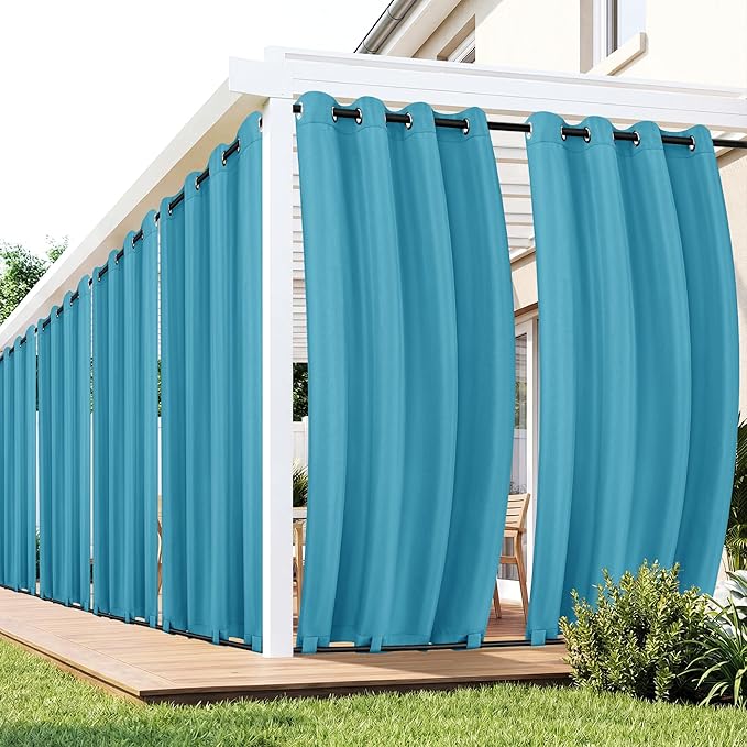 Outdoor Curtains for Patio Waterproof 6 Panels, Porch Sun Shade | Weatherproof by RichSets