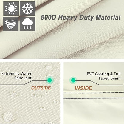 NettyPro Grill Cover Heavy Duty Waterproof 64 inch, Outdoor 2-3 Burners Gas BBQ Cover for Outside Weber, Char-Broil, Brinkmann, Nexgrill Barbecue, Beige