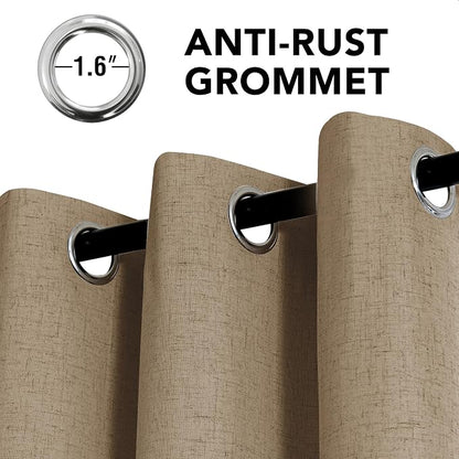 H.VERSAILTEX Linen Blend Curtains 100% Blackout Curtains - Image 3