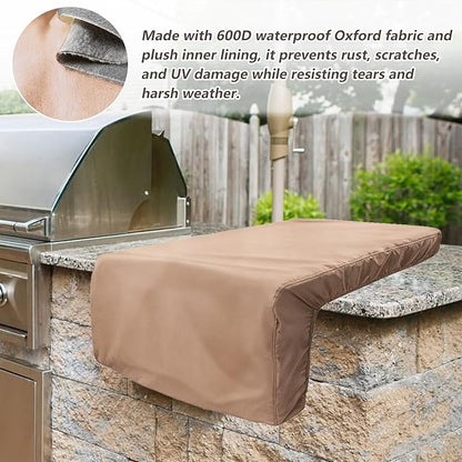 Burner Cover for Blaze Premium LTE 30-Inch Built-in Natural Gas Griddle,Heavy Duty 600D Waterproof Burner Cover with Plush Lining,Suitable 29''L x 30''W x 14''H,Khaki