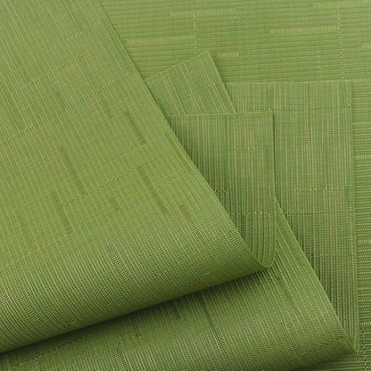 Gugrida Placemats Set of 6 Plaid Checkered Green PVC Placemat for Dining Table Durable Woven Vinyl Stain tablemats 18"X12"