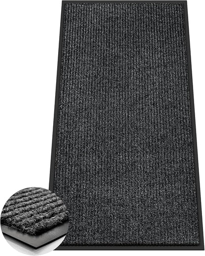 Azadx 4'x8' Indoor Outdoor Door Mat Heavy Duty Front Door Mat Ultra Absorbent Muddy Dirt Resist Welcome Door Mats Non-Slip Backing Entrance Mat for Home Commercial Outdoor Entrance Floor Mat