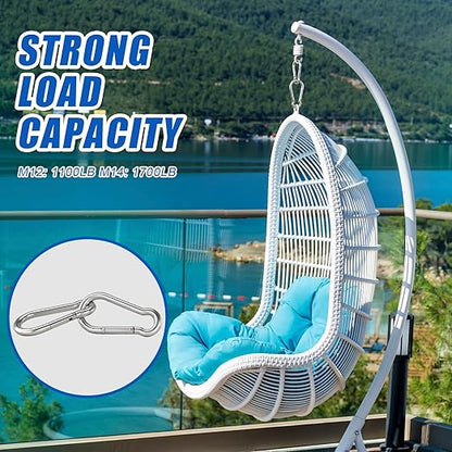 Large Carabiner Clip Hooks, 1pc 7 inch Carabiner Heavy Duty, 304 Stainless Steel Spring Snap Hook Fits Camping Hanging Hiking Weight Lifting, Metal Clips for Rope or Chain