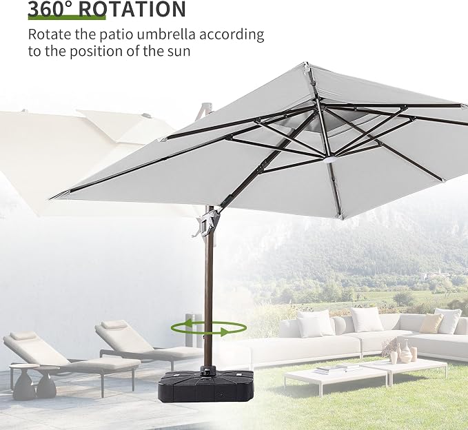 JZAC & QZYD 9x12 FT Cantilever Offset Patio Umbrella - Image 7