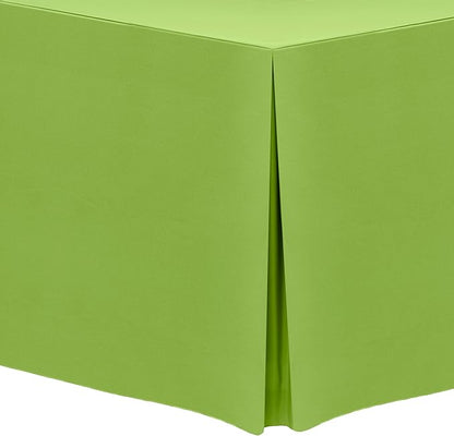 Ultimate Textile -3 Pack- 5 ft. Fitted Polyester Tablecloth - Fits 30 x 60-Inch Banquet and Folding Rectangular Tables - 42" H, Lime Green