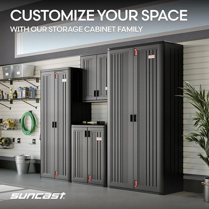 Suncast 30" Heavy-Duty Resin Outdoor Storage Cabinet, Dark Gray - Image 9