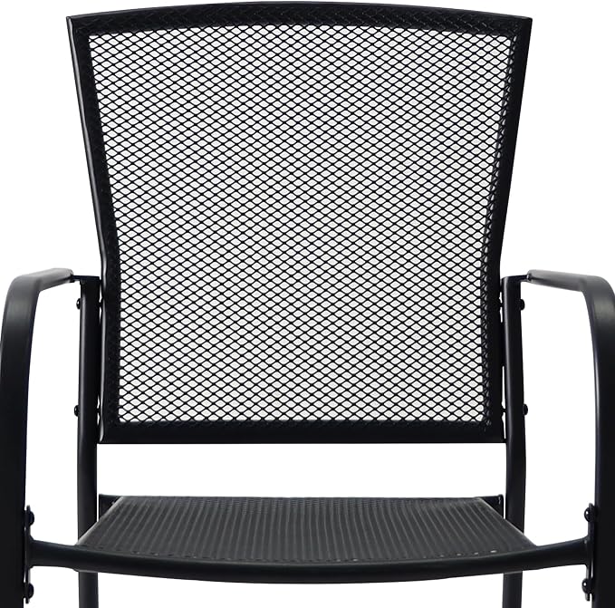 Patio Dining Chairs Set of 6, Metal Mesh Patio Furniture Set - Image 8