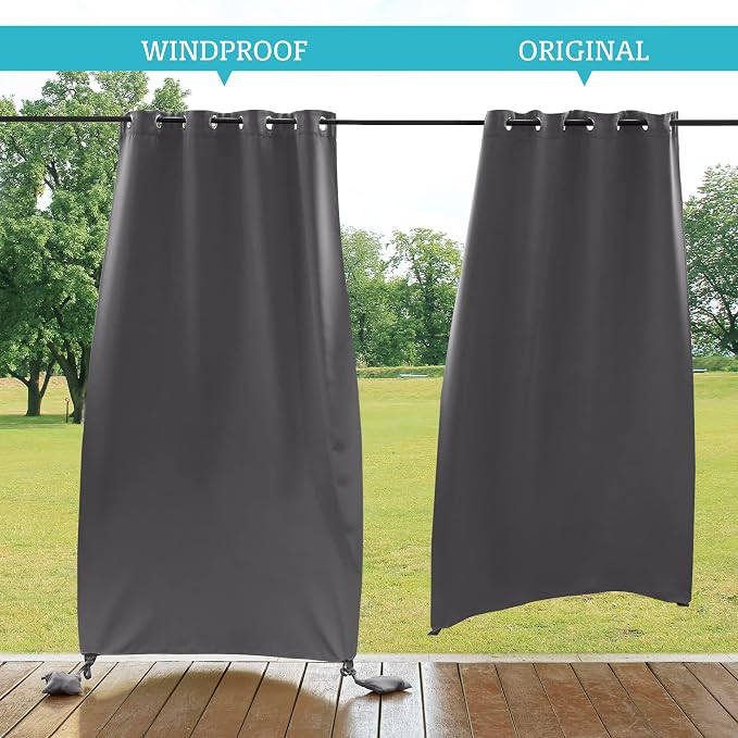 RYB HOME Outdoor Curtains for Patio Waterproof, Windproof - Image 4
