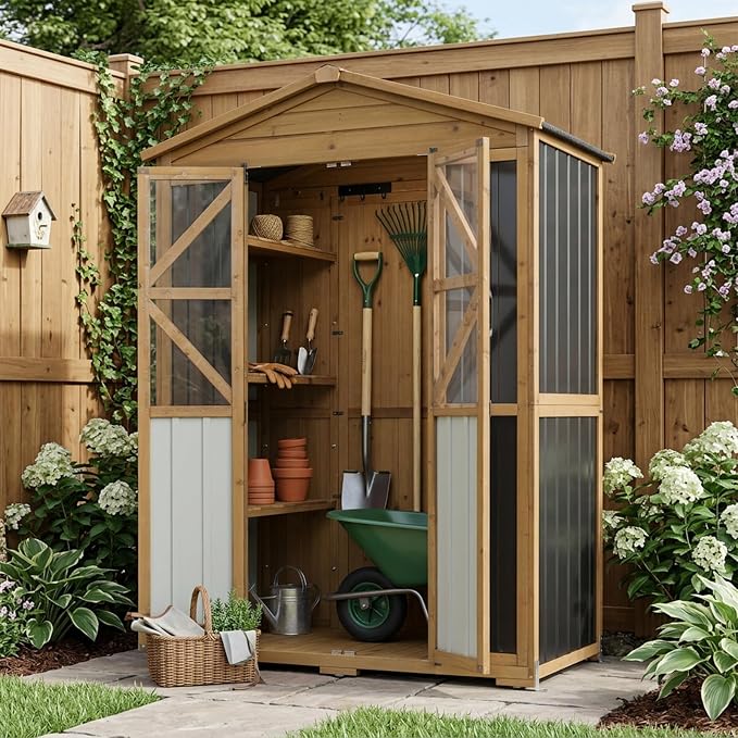 Extra Large Outdoor Storage Cabinet Weatherproof, Garden Shed - Image 9