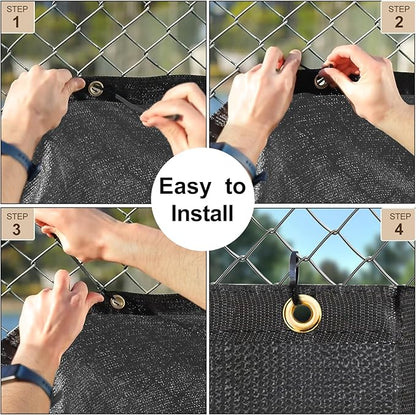 UPGRADE Privacy Fence Screen 4'x45' Dark Grey Outdoor 90% Visibility Blockage 170 GSM Mesh Shade Cover Panels for Backyard,Balcony,Home Decoration with Zip Ties,Customized Avaliable