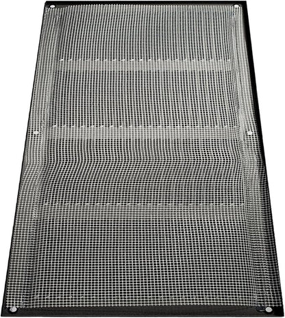 Repa Market Air Vent Cover 16x8 Inch (Outer Dimensions) Anthracite Galvanized Steel Louvered Grill Cover with Mesh Screen/Wall or Ceiling Vent/HVAC Register for Indoor and Outdoor Ventilation
