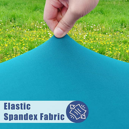 Spandex 8 Foot Rectangle Table Cloth 6 Pack, Elastic Fitted Tablecloths for Picnic, Stretch Washable Patio Table Cover for Outdoor, Camping, Banquet and Parties (Teal, 30"x96")