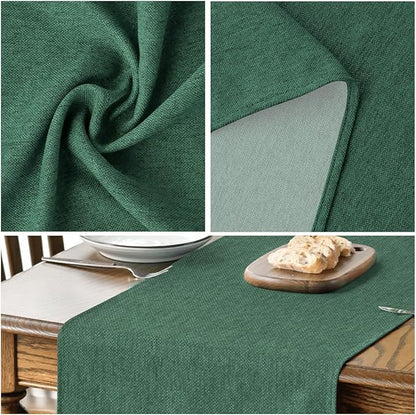 Artoid Mode Forest Green Table Runner, Seasonal Christmas Spring Washable Kitchen Dining Table Decoration for Home Party Decor 13x90 Inch