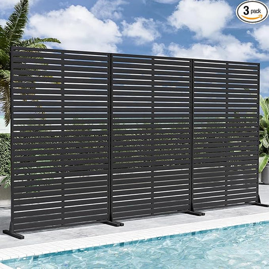 Privacy Fence Screen Outdoor Freestanding Privacy Panel, 72" H×47" W HDPE Decorative Panels with Stand, Room/Garden Divider, Outdoor Privacy Screen for Patio,Deck, Balcony, Pool