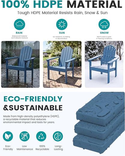 SERWALL HDPE Stackable Adirondack Chair, Space-Saving - Image 4