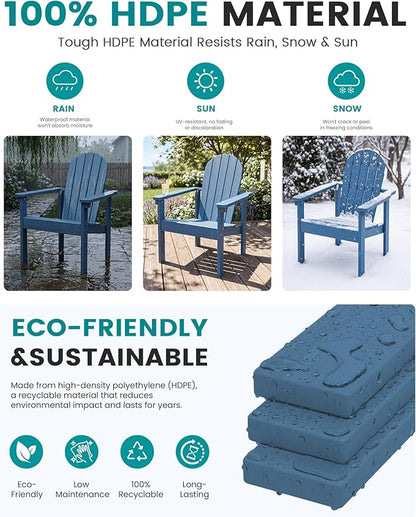 SERWALL HDPE Stackable Adirondack Chairs Set of 2, Space-Saving - Image 4