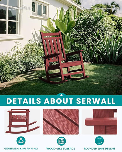 SERWALL HDPE Rocker, Outdoor Rocking Chair - Image 5