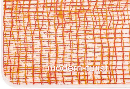 modern-twist 14 x 16 Silicone Placemat, BPA, PVC-Free Table Mat, Dishwasher Safe, Linen Print in Tangerine, Pack of 1