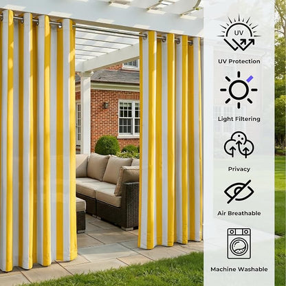 4 Panels Outdoor Stripe Curtains - Image 4