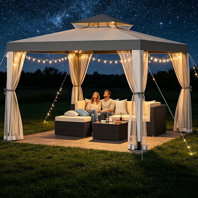 Outdoor Gazebo for Patio, 10×10 Canopy Tent by Unknown