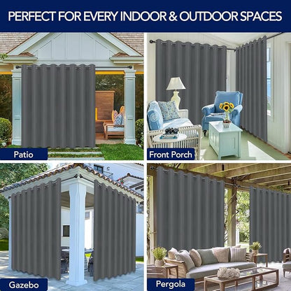 PureFit Outdoor Curtains for Patio Waterproof Weatherproof Outside Curtains | - Image 5