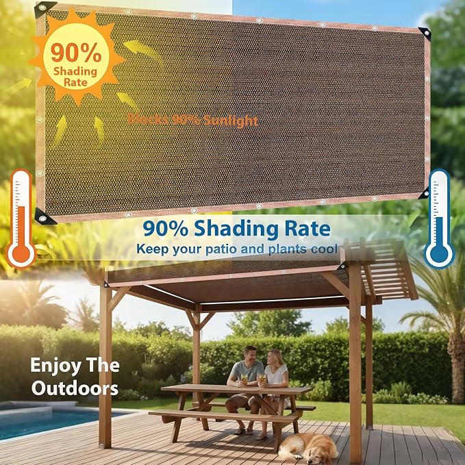 90% Shade Cloth Sun Shade Fabric Privacy Screen Shade Cover - Image 2
